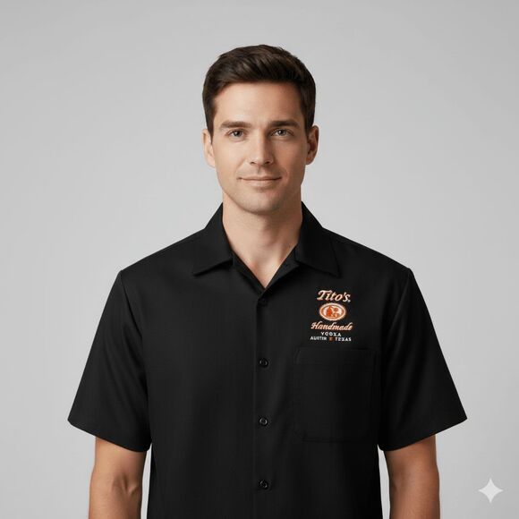 Dickies Shirt Men’s Small Tito’s Vodka Work Chief Button Down Short Sleeve - Picture 1 of 5